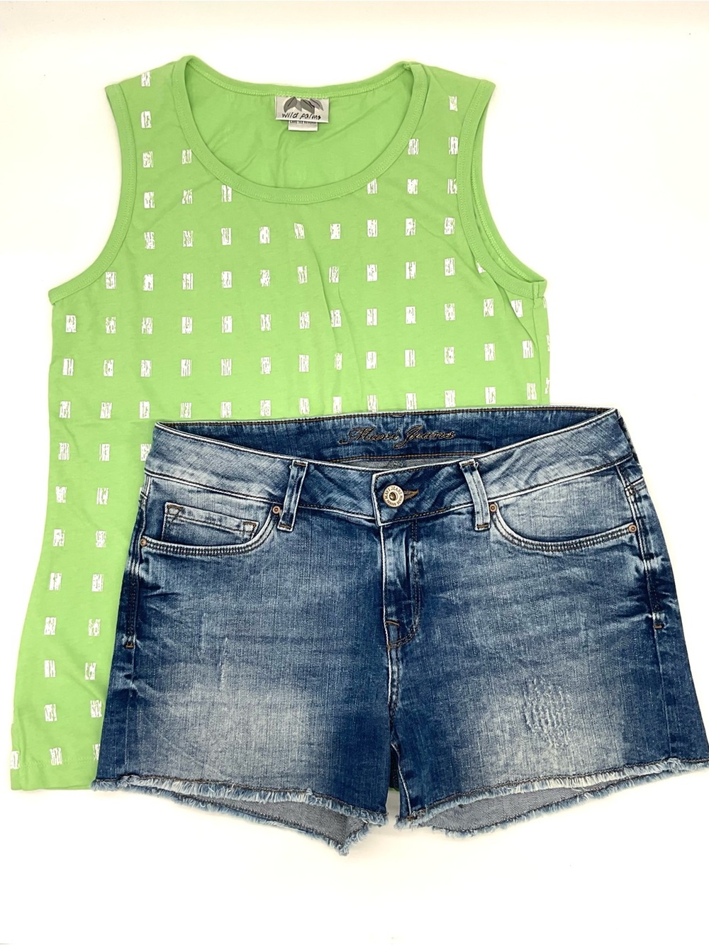 Bundle: Mavi Emily Denim Shorts + Wild Palms Top